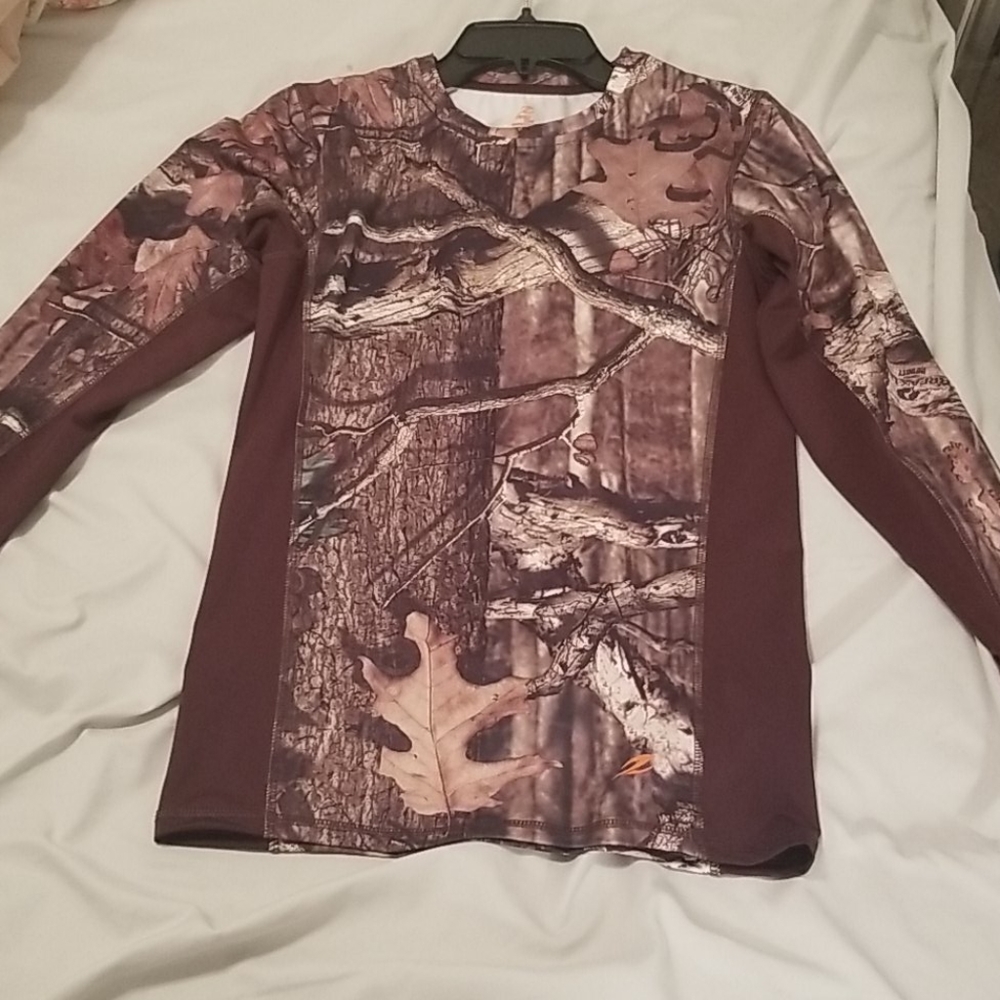 Woodland camo compression top, long sleeve, womens